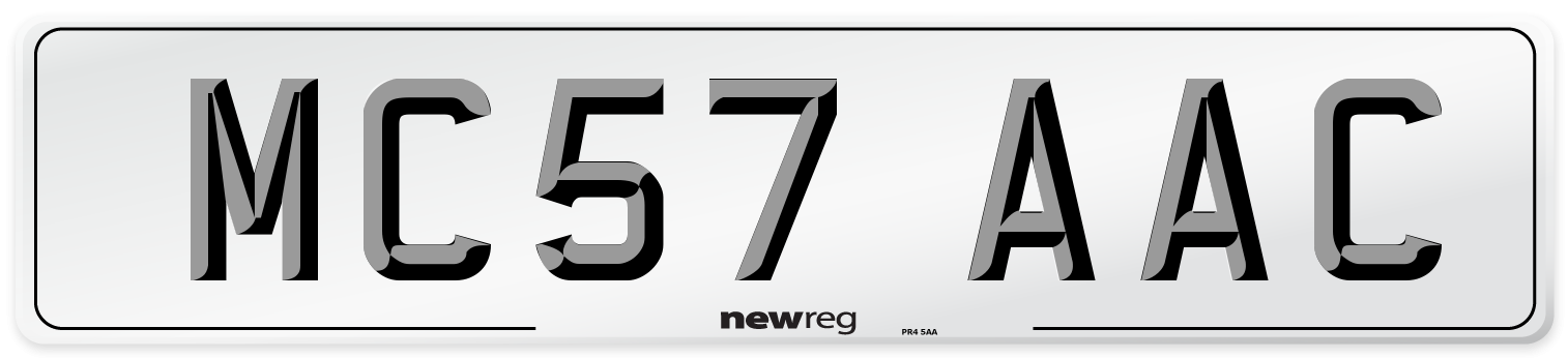 MC57 AAC Number Plate from New Reg